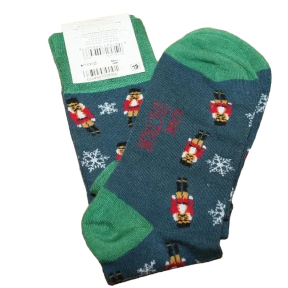 ALFANI SPECTRUM HOLIDAY PRINT NUTCRACKER & SNOWFLAKE SOCKS (NWT)